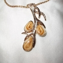 14k Yellow cast Elk tooth antler penpant