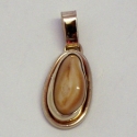 Solid 14k yellow Elk Ivory Pendant with smooth wire trim