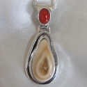 Sterling Silver Pendant with Coral on the Bail