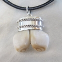 Double Ivory Capped Pendants