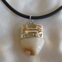 Sterling silver capped elk tooth pendant with 14k arrow