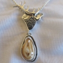 Elk tooth Ivory Sterling silver Elk head Necklace