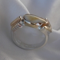Sterling Silver And 14k gold elk tooth ring