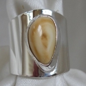 Fabricated Sterling silver plain wide band ring