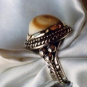 Fabricated sterling silver with 14k double trim ring with beads and two toned Sterling Silver and 14ky gold
