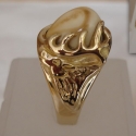 14ky cast Elk head elk tooth ring