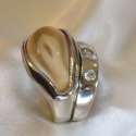 elk tooth wedding set in 14k white
