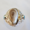 14k Nugget ring with turquoise