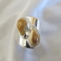 Sterling Silver Two Ivory Ring