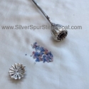 sterling silver poppy with natural sapphires