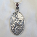 cowboy-pendant with Garnet Bail $375 SOLD