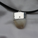 plain capped SS Elk Ivory Pendant $350